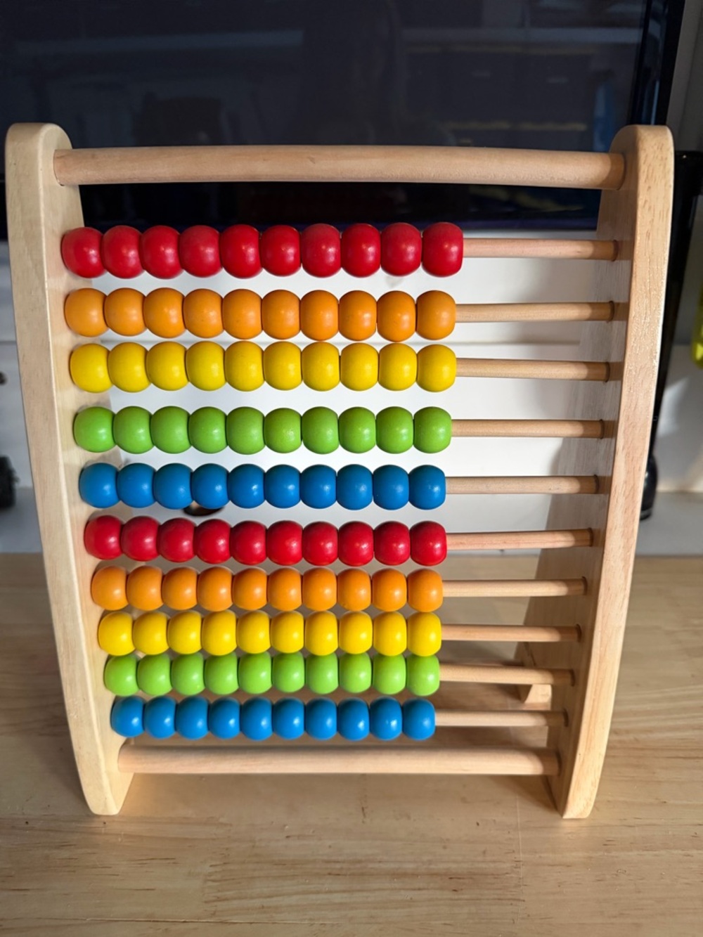 Wooden Rainbow Abacus Counting Toy for Kids - Multicolor